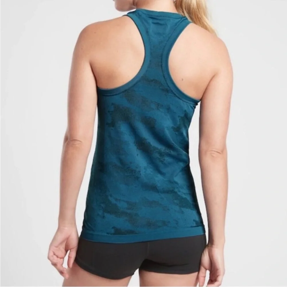 Athleta Teal Size L  Momentum Camo Racerback Tank Top - Picture 3 of 9